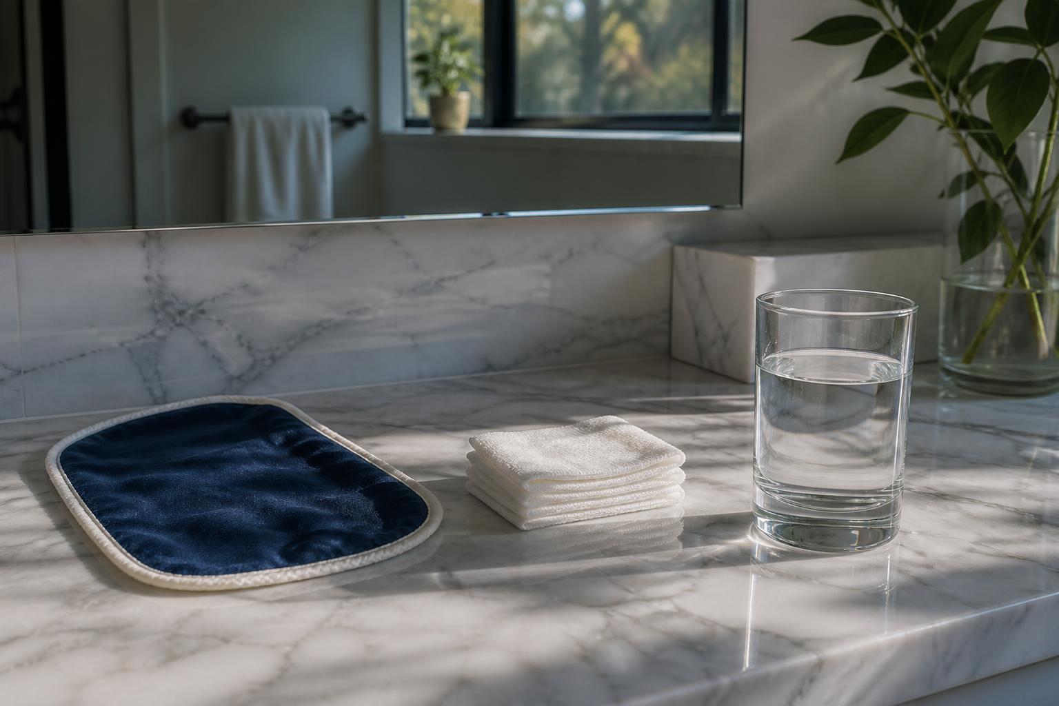 Wisdom teeth removal recovery care kit on a bathroom counter